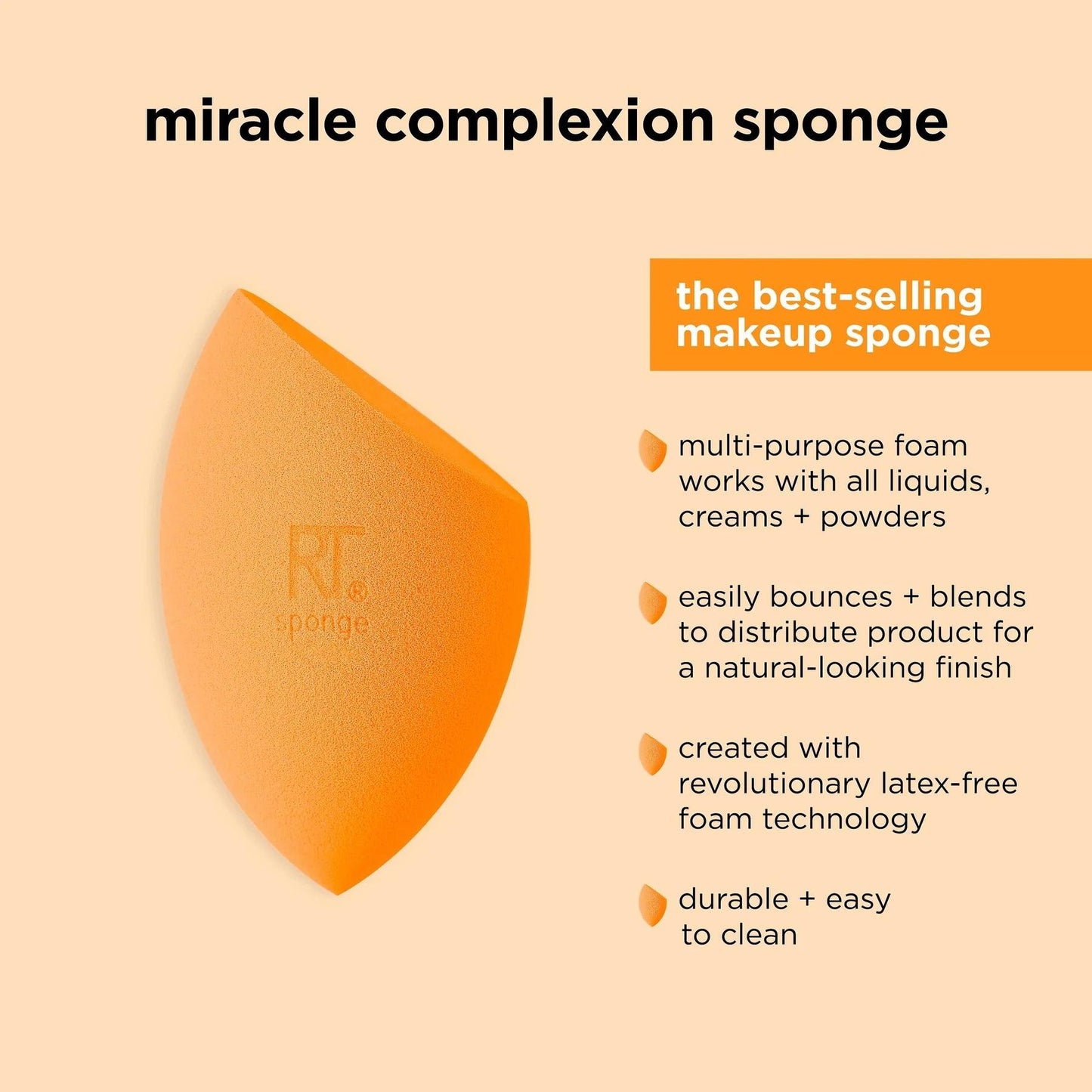 Esponja de maquillaje con estuche de viaje. Miracle Complexion Sponge Makeup Blender + Travel Case