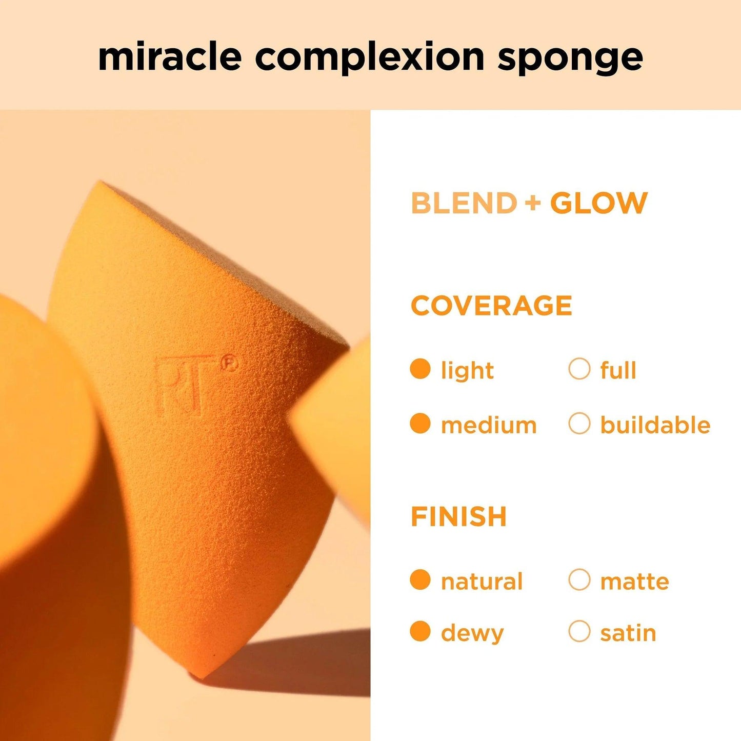 Esponja de maquillaje con estuche de viaje. Miracle Complexion Sponge Makeup Blender + Travel Case