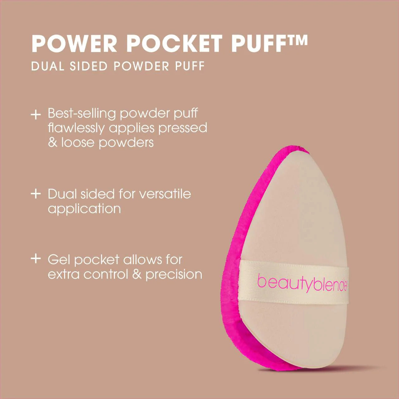 beauty blender POWER POCKET PUFF Dual-Sided Powder Puff for Setting and Baking