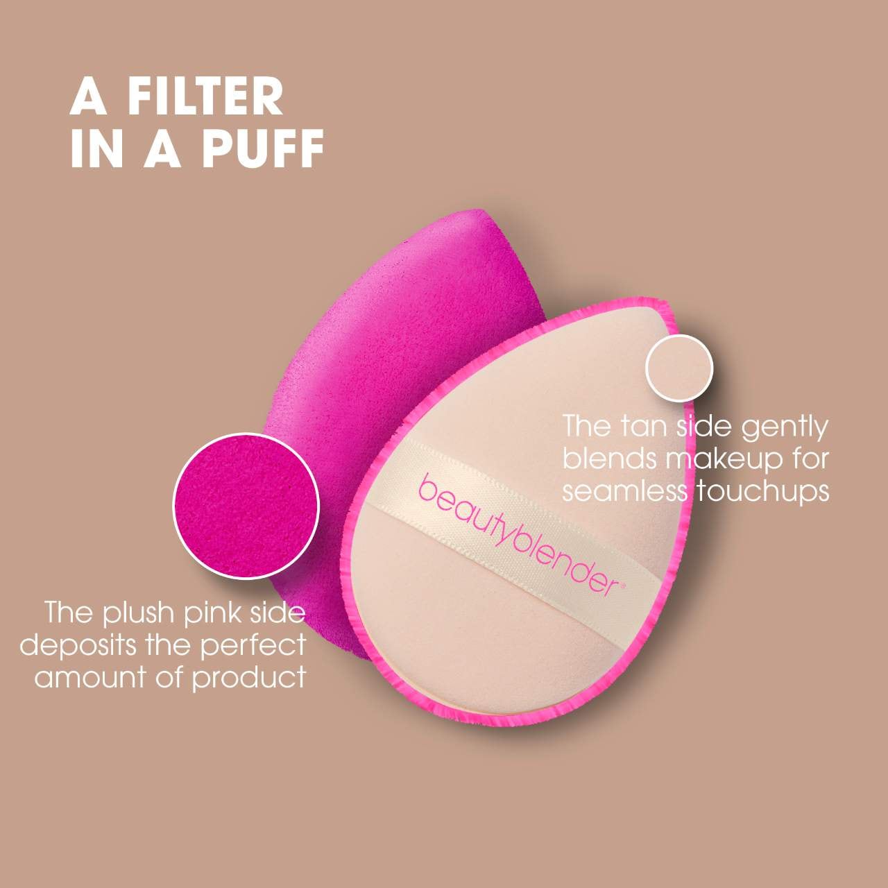 beauty blender POWER POCKET PUFF Dual-Sided Powder Puff for Setting and Baking