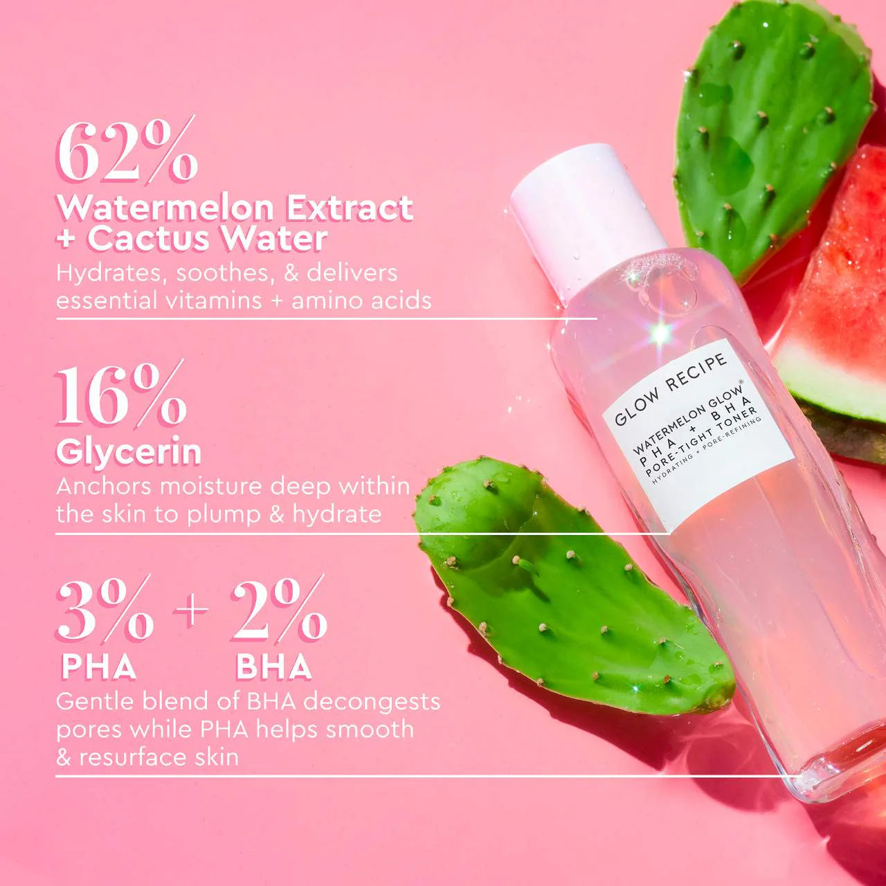 Tónico Facial sin alcohol - Watermelon Glow PHA + BHA Pore-Tight Toner 150 ml