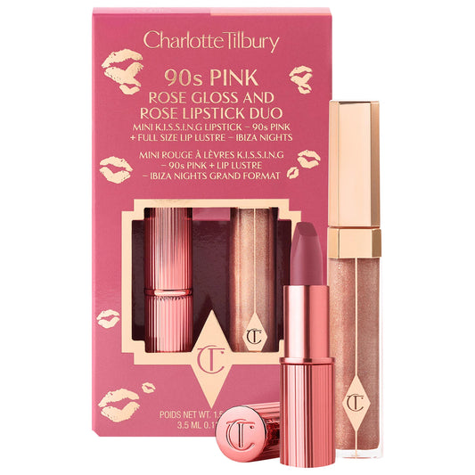 Set Labios - K.I.S.S.I.N.G Lipstick and Lip Gloss Duos 90's Pink