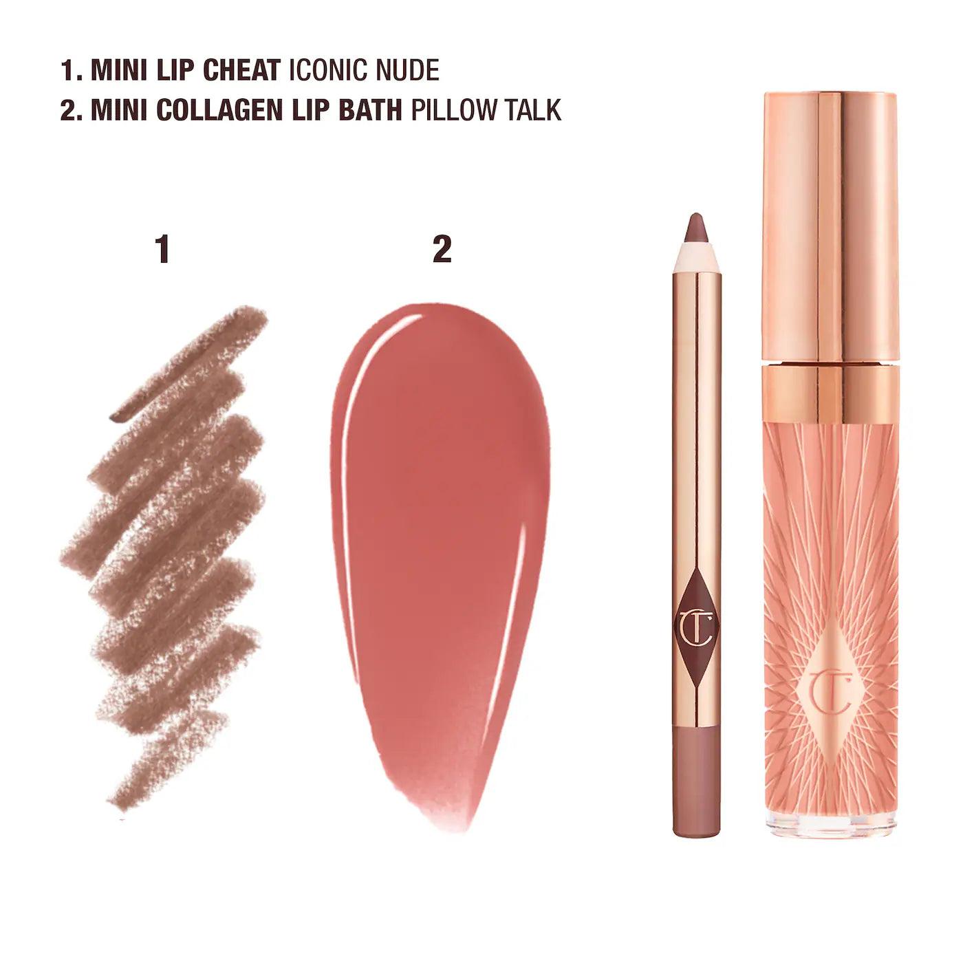 Mini Glossy Pink Lip Gloss + Lip Liner Set - By Mary Spahn